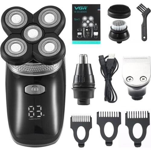Ourwork multifunctional Shaver Rechargeable shaver five head electric shaver whole body washing LCD 330