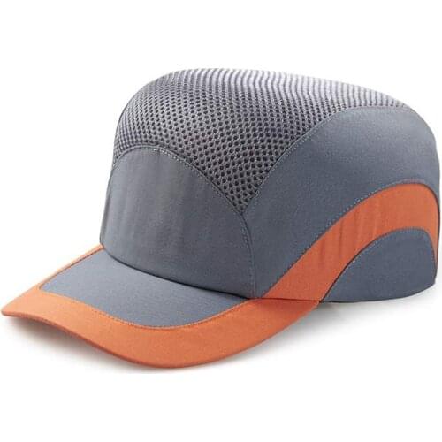 Mens Grey Safety Baseball Bump Cap Safety Hat Baseball Style Protective Hat
