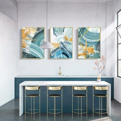 Fancy Abstract Geometric Patchwork Painting Style Modern Decorative Picture Canvas Wall Art Poster for Room Home Hotel Decor