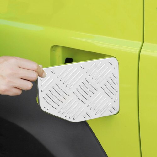Stainless Steel Car Exterior Fuel Tank Cap Sticker Cover Moulding Trim for Suzuki JIMNY 2019 2020 JB64 JB74 Silver Black