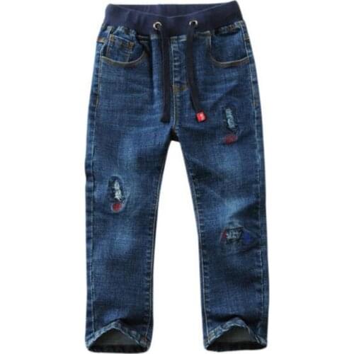 Spring and autumn new childrens clothing boys jeans trousers stretch children small childrens pants