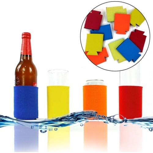 Pure Color Drink Cooler Sleeves Beer Coolies For Cans Diving Cloth Beer Glass Cover For Thermal Insulation Cola With Bottom