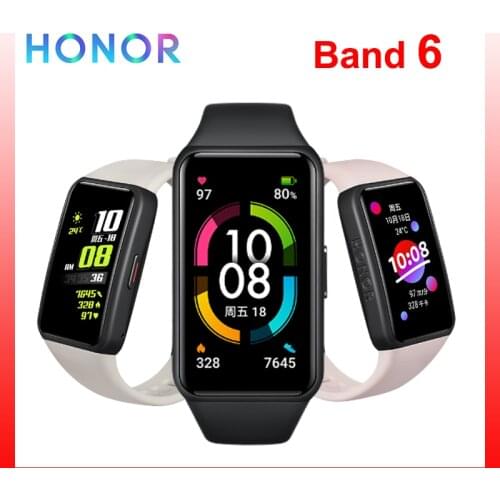 Original Honor Band 6 Smart STD Wristband 1st Full Screen 1.47" AMOLED Color Touchscreen Swim Heart Rate Sleep Nap Stress