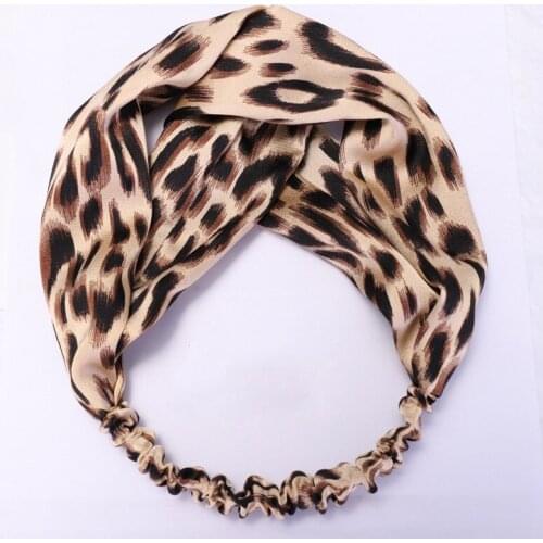 Printing Leopard Cross Headband For Women Turban Hairband Stretch Twisted Knotted Hair Band Hair Accessories Headwear