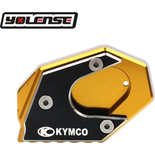 For KYMCO Xciting 250 300 400 Xciting250 Xciting300 Motorcycle Side Stand Enlarger Plate Kickstand Enlarge Extension With Logo