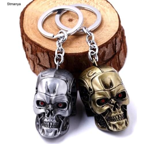 Hot Car Metal Keychain Men Women Key Chain New Key Holder Skull head New Party Gift jewelry K1325