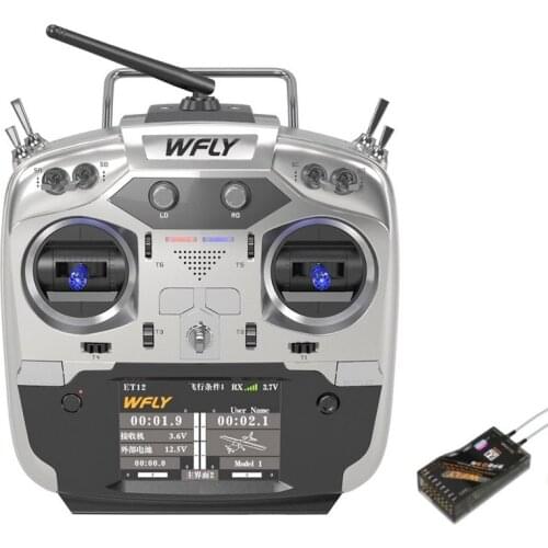 WFLY ET12 2.4GHz Remote Controller 12CH Radio Transmitter with RF209S Receiver For RC Drone Car Boat
