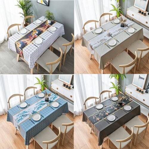 Pvc Table Cloth Rectangular Tablecloth for Living Room Plastic Oilcloth and Waterproof Coffee Table Cover for Dining Table Decor