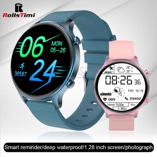 Rollstimi Men Lady Smart Watch Weather Forecast Activity Tracker Heart Rate Monitor Sports smart wristband For Android IOS