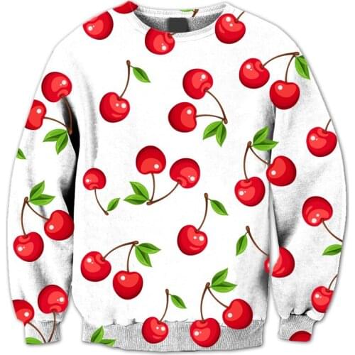 REAL American US SIZE Cherries on top - femini Sublimation Print Plus size Crewneck Sweatshirt with Big sizes 3XL 4xl 5xl 6xl