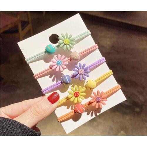 High Quality Fashion New Style Hot Selling Simple Design Hair Band Acrylic Daisy Hair Rope Hair Rings Women Girls Hair Accessory