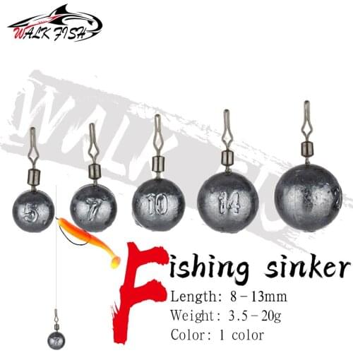 WALK FISH 5PCS/Lot Fishing Accessories Weight Sinker Round Shot Fishing Lead Fall Sinker 3.5g 5g 7g 10g 14g 18g 20g Tackle