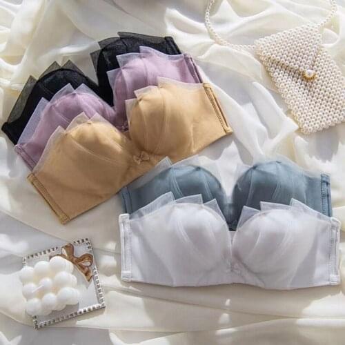 Wasteheart New Women Fashion Yellow Purple Wireless Bra Sets Half Cup Lingerie Straps Cotton Panties Sexy Lingerie Set Plus Size