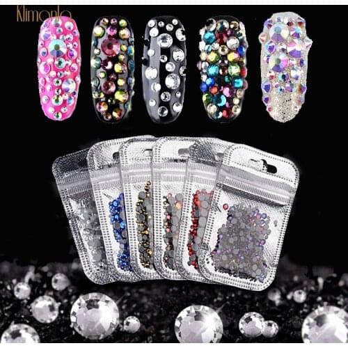 1 Pack 3D Crystal Nail Art Rhinestone AB Gold Sliver Nail Decorations Shinning DIY Manicure Mixed Nail Jewelry Beauty Tools