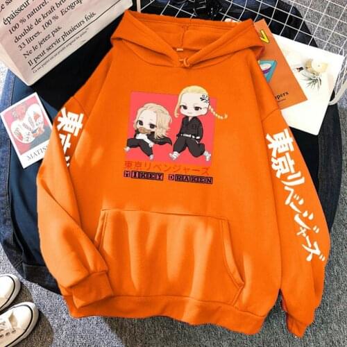 2021 Comfortable Casual Sportwear Japanese Cartoon Tokyo Revengers Print Male Hoodie Warm Mens Hoodies Large Size Loose Hoody