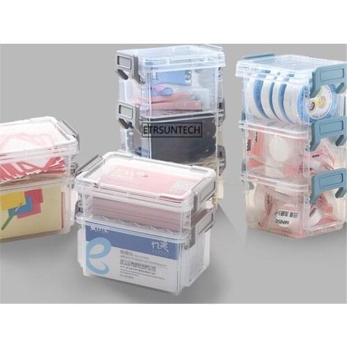 96pcs Transparent Jewelry Storage Box Ring Earring Sewing Home Storage 2Tier Storage Case rganizer Case Travel Bins