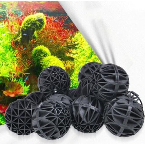 10Pcs/Set Aquariums AccessoriesBiological Bio Balls Aquarium Pond Fish Tank Wet Dry Canister Filter Media With Cotton