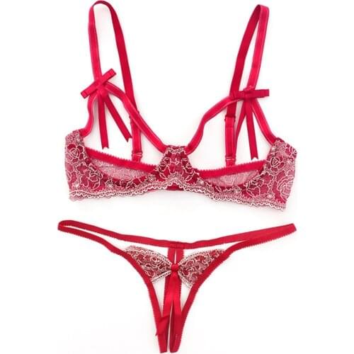 Sexy Lingerie French Bra Brief Sets Ultra Slim Women Underwear Sexy Lace Embroidery Bra Girls Lingerie Set Sale See Through Bra