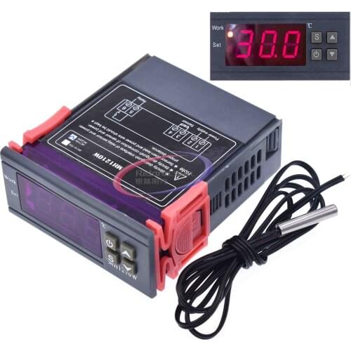 DC 12V 24V AC 110V 220V LED Digital Temperature Controller Thermoregulator thermostat Control W/ Heater and Cooler probe sensor