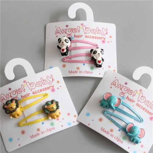 2 PCS Lion Elephant Panda BB Clips Girls Hair Accessories Hairpins Children Headwear Baby Hair Clips Headdress
