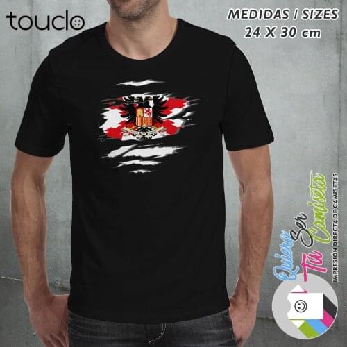 Flag T-Shirt Spain Flags Flag Effect Tears T-Shirt new MenS Casual Letter Printed Top Quality Printed Shirts