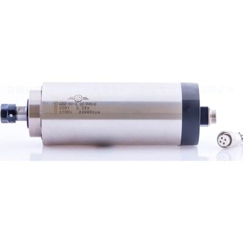 GDZ80-2.2F 2.2kw air cooling spindle motor ER16/ER20 round spindle 80mm 24000rpm 220v 400HZ 4 bearing cnc router motor
