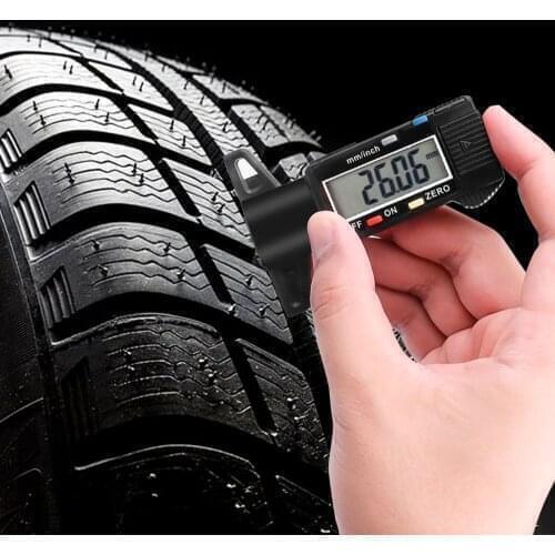 Kebidumei Digital Tire Tread Depth Gauge Car Tire Meter Measurer High Accuracy Tyre Measure Tool Brake Shoe Pad