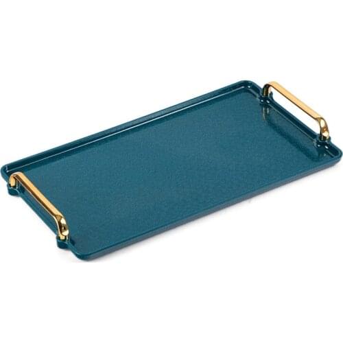 Light luxury rectangular tray household tea cup water cup plastic tea tray Nordic commercial storage plate