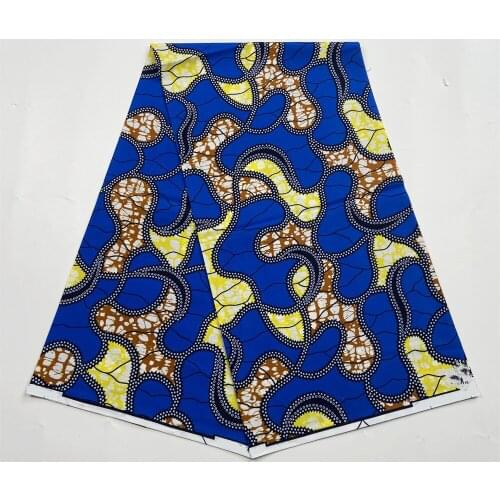Most Popular African Real Wax Batik Print Fabric 100% Cotton 6 Yards Ghana Nigerian Loincloth Pagne Tissue For Sewing Dre N618-5