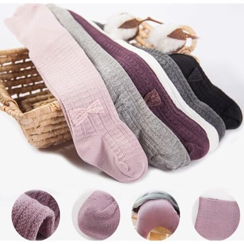 Lovely cozy newborn baby girls pantyhose fall solid color lace stripe infant stocking for girls tights pants children tights