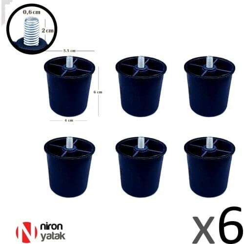 Base, Sofa, Sofa Bed Leg 6 cm Height Screw Foot-6 PCs