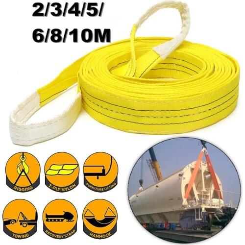 Lifting Sling Pull Load Belt 3Tons Sturdy&Durable Polyester Strap Double Loop Eye Industrial 2/3/4/5/6/8/10m Optional