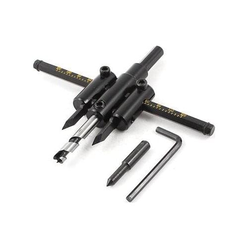 OZE19921102 Steel 30mm to 120mm Diameter Cut Adjustable Circle Cutter Tool + Spare Drill Bit