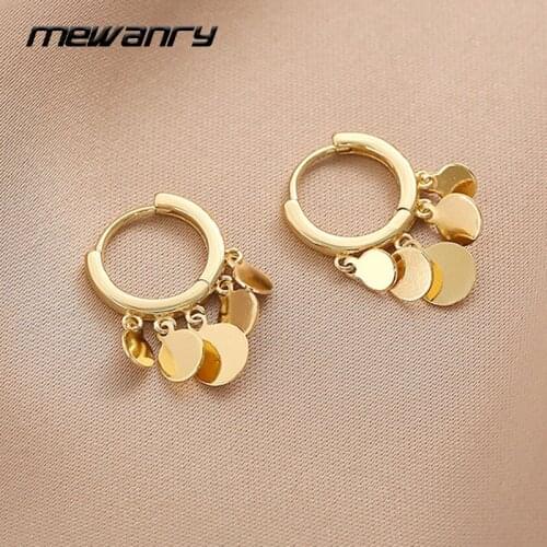 Mewanry Prevent Allergy 925 Sterling Silver Earrings Summer New Trend Creative Flakes Tassel Handmade Jewelry Girls Ear Buckle