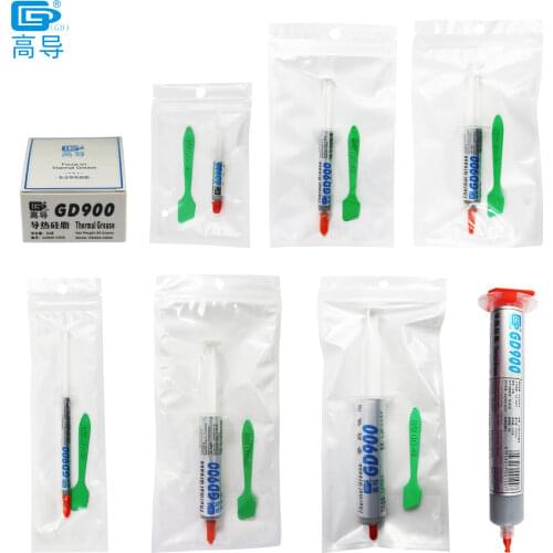 Net Weight 1/3/7/15/30/100 Grams Syringe with Bag Packaging GD900 Thermal Grease Paste Plaster Heat Sink Compound BAS BA CB HT