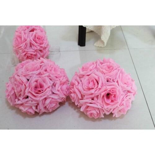 15cm/ 6 inch Wedding Decorations Silk Kissing Pomander rose Flowers Balls Wedding bouquet Free Shipping