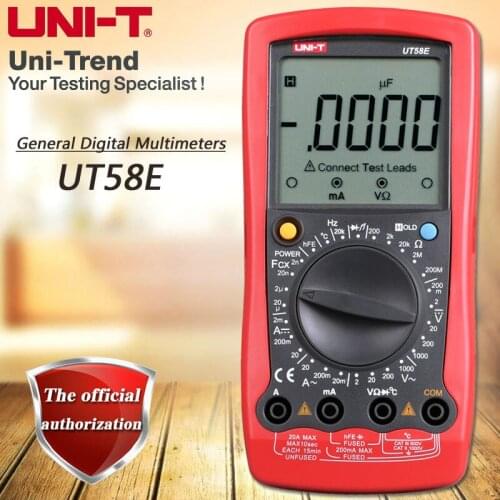 UNI-T UT58E Manual Digital Multimeter Resistor, Capacitor, Frequency, Temperature Test Table Diode / Transistor Test