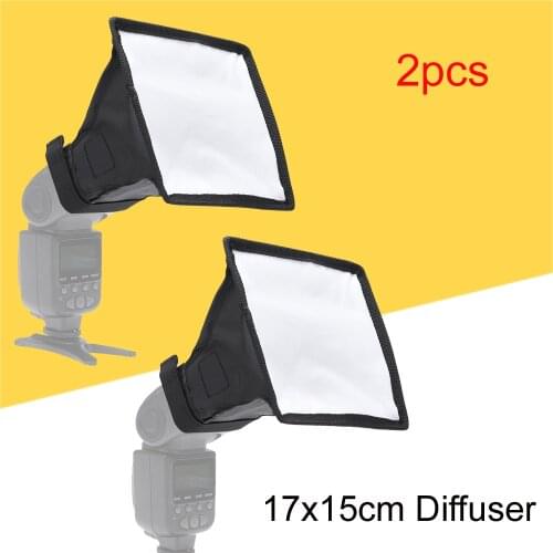 2pcs Universal 17x15cm Flash Square Softbox Diffuser for Canon Nikon Sony Yongnuo Godox Metz Speedlite