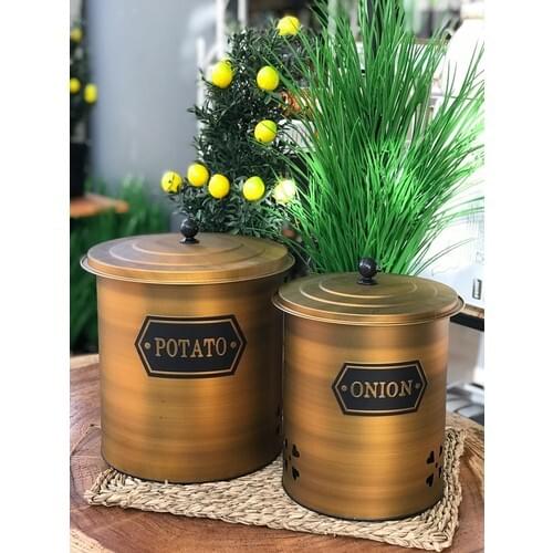 Viva Mall Metal Onion-Patateslik Gold Color