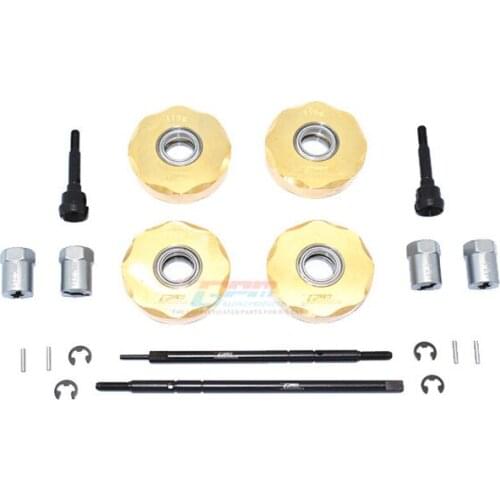 Pure copper rotating counterweight + widening 12.5 hexagonal + front and rear hard steel heads and axles GPM For TAMIYA 1/10 4WD