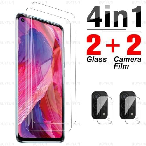 4in1 Full Cover Protective Glass for Oppo A54 A74 A94 5G Camera Screen Protector Glass for oppo appo A12 A14 A91 Safety Film