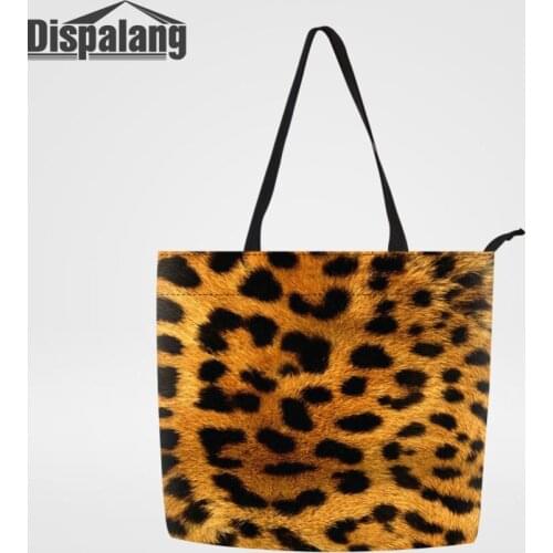 Women Casual Shopping Totes Bags Leopard Snake Animals Skin Womens Handbag Lady Shoulder Bags Woman Grocery Bag Canvas Handbags