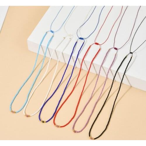 ZMZY Adjust Rope Chain Necklace Jewelry Miyuki Beads Necklaces for Women Trendy Jewellery Thin Boho Style Choker Fashion Collar