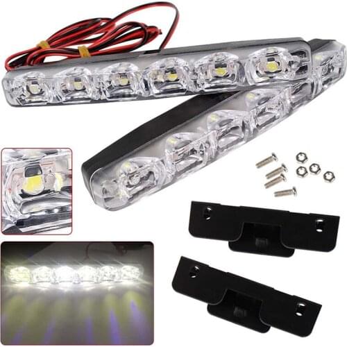 2pcs Car Auto Daytime Running Light Daylight Car Styling Lamp DRL 6 LED Waterproof Lights Fog Light Car-styling Bulb