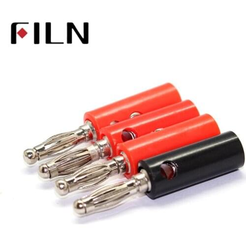 20Pcs Audio Speaker Screw Banana Nickel Plate Plugs Connectors 4mm Black Each 10Pcs