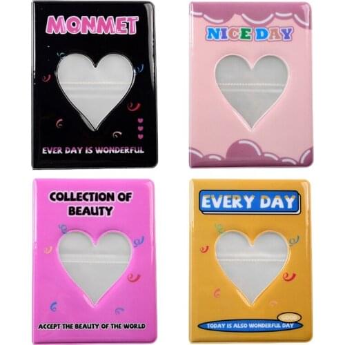 4 Inch Heart 64 Pockets Photo Album Interstitial Case Mini Instant Picture Storage Book Family Wedding Memory Gift