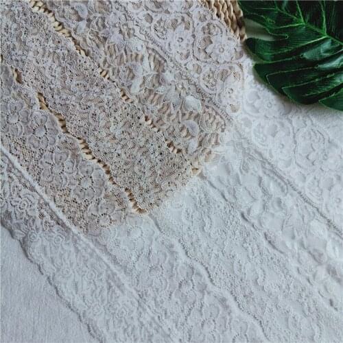 5.5cm White Nigerian Lace Fabric 2021 High Quality Embroidery Elastic Couture Handicraft Accessoires For Sewing Clothes S1051