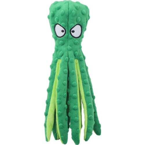 8 Legs Octopus Soft Stuffed Plush Squeaky Dog Squeakers Toy Sounder Sounding Paper Middle Big Sized Dogs Frenchbull