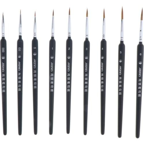 9pcs Paint Brush Set Professional Extra Fine Detail Art Oil Painting Brushes