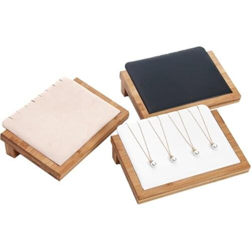 Bamboo Pendant Display Stand Holder Women Jewelry Display Necklace Rack Holder Storage Case 21*15.5cm